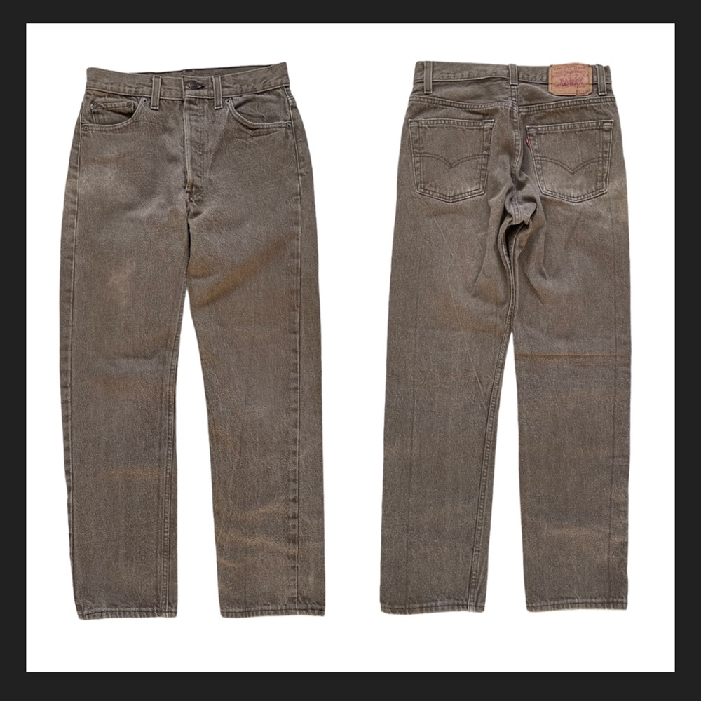 Vintage Levi's 501 Button Fly Faded Mocha Straight Leg Jeans